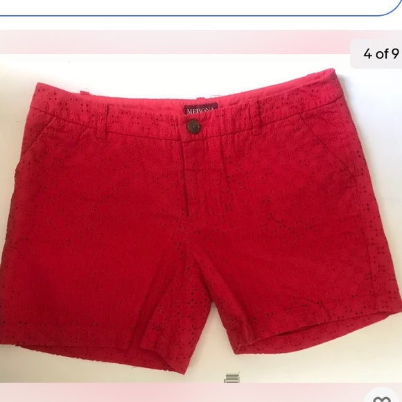 Merona Women’s Red Eyelet Sailor Shorts 8 - Picture 6 of 8